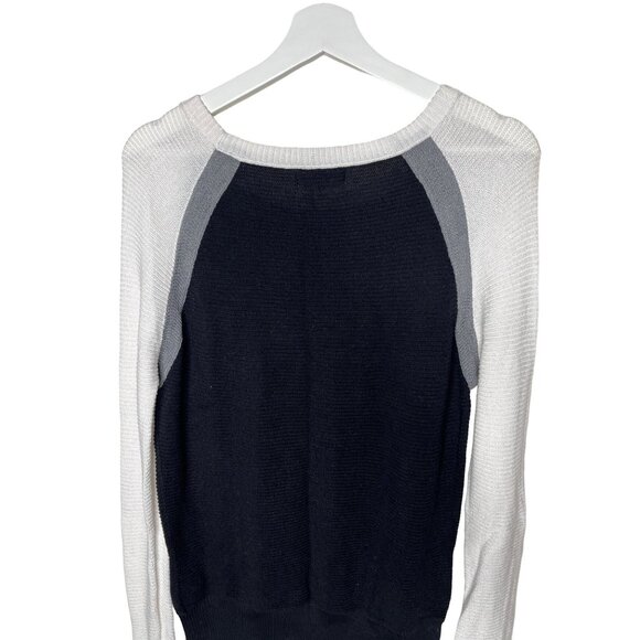 H One Colorblock Knit Sweater Black White Gray Women’s Size Small - Picture 9 of 11